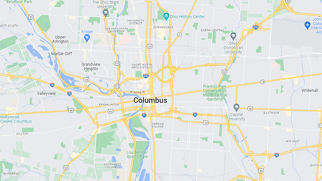 Area map of Columbus, Ohio.