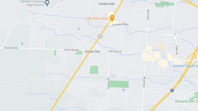 Area map of Grove City, Ohio.