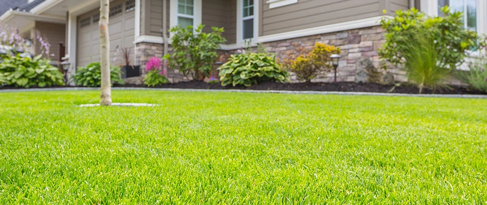 Healthy lawn after services performed in Dublin, OH.