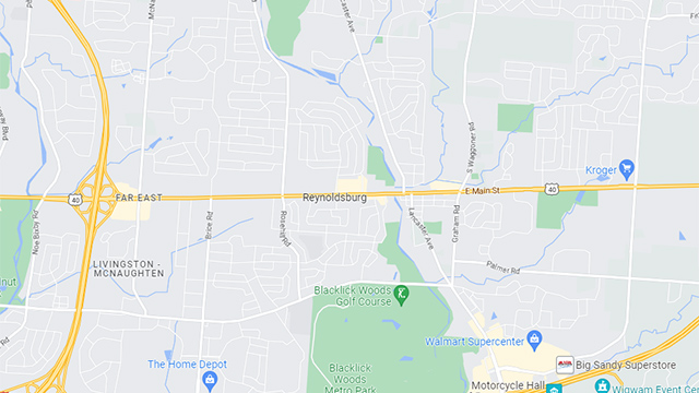 Area map of Reynoldsburg, Ohio.